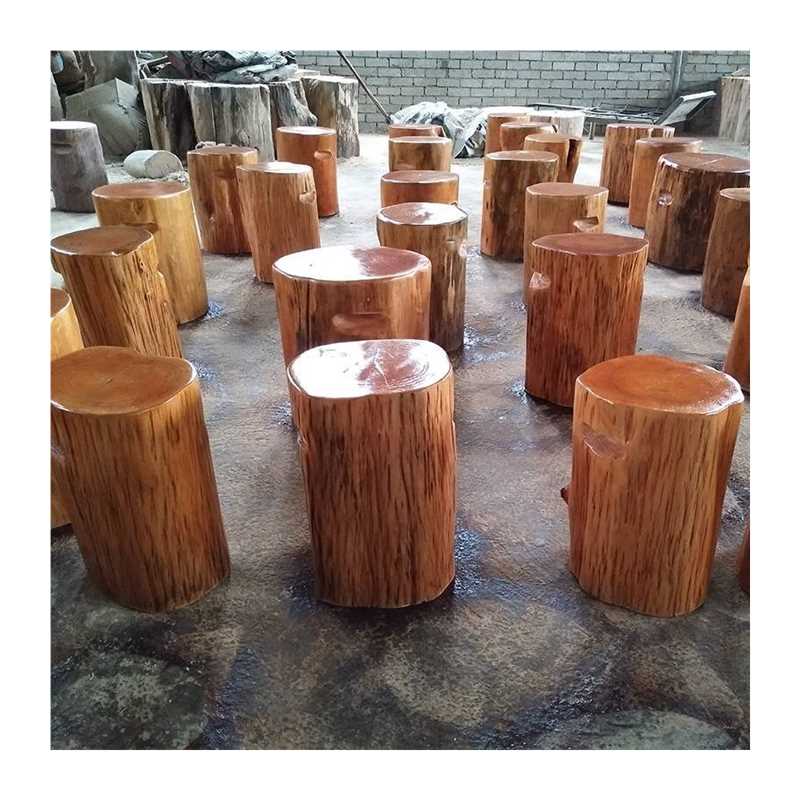 新品实木墩子根雕凳子 原木树桩木D桩底座大板支架V圆木凳茶几茶