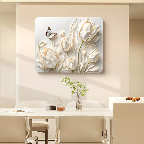 奶油风客厅配电箱装饰画