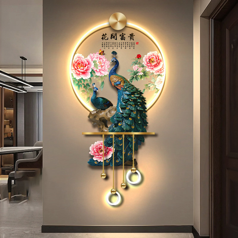 孔雀客厅走廊装饰画灯画