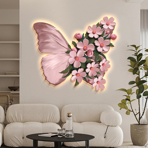 客厅奶油风是奶油风蝴蝶装饰画