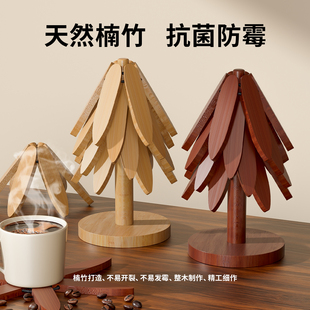 隔热垫高级感实木一棵树餐桌垫防烫耐高温盘碗垫杯垫锅垫创意摆件