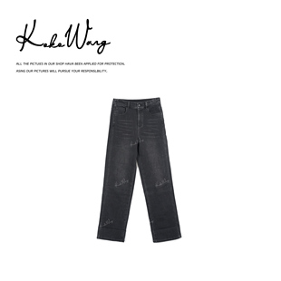 直筒牛仔裤 KOKO 水洗抓纹高弹显瘦窄版 腿精裤 N0346C02K01 WANG