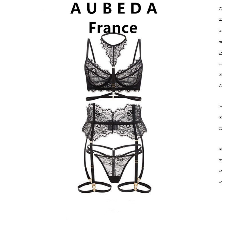 法国 Aubeda 法式蕾丝女士诱惑房事连体衣高级感纯欲大码睡衣制服