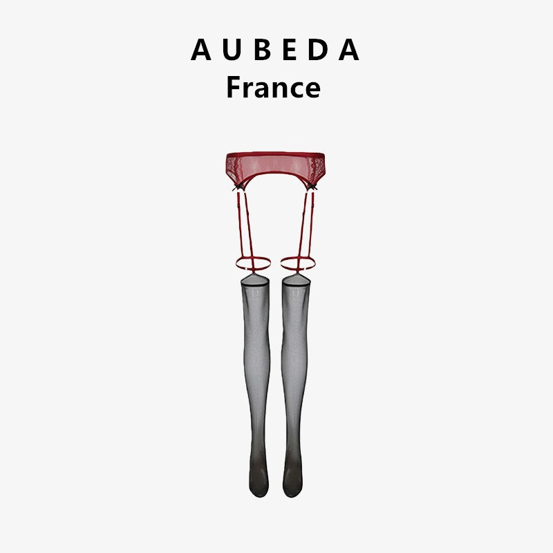 法国Aubeda蕾丝腿环女士黑丝袜