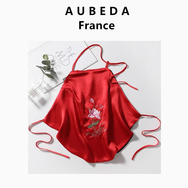 法国Aubeda复古刺绣吊带肚兜女