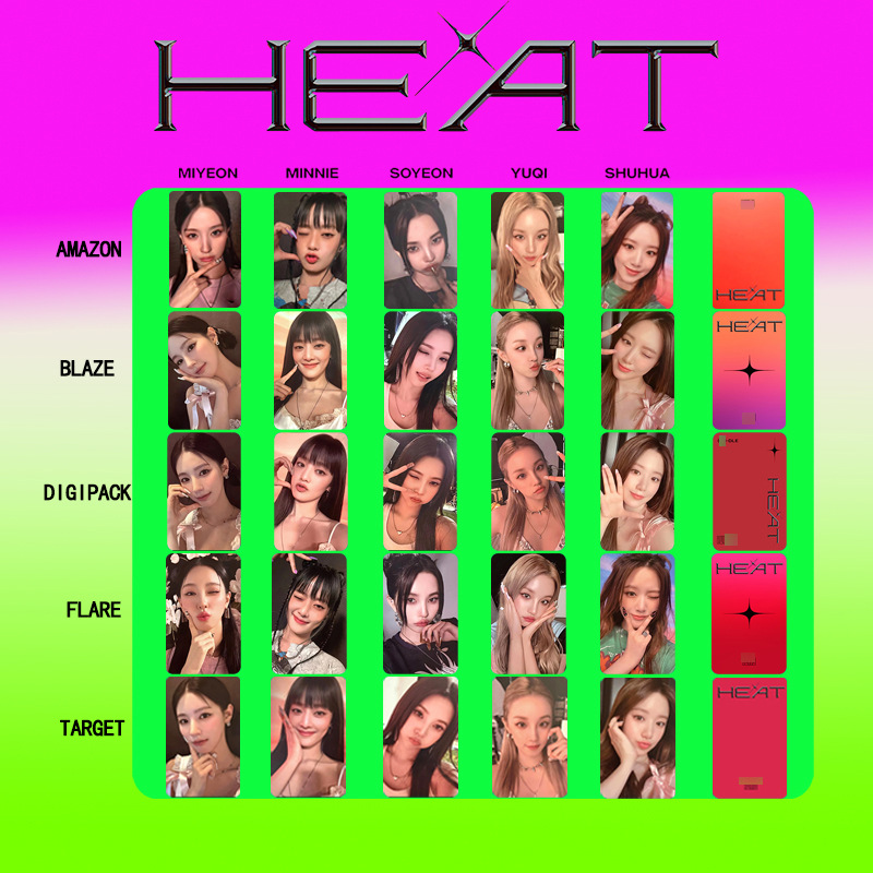 GIDLE女娃新专辑HEAT自制小卡