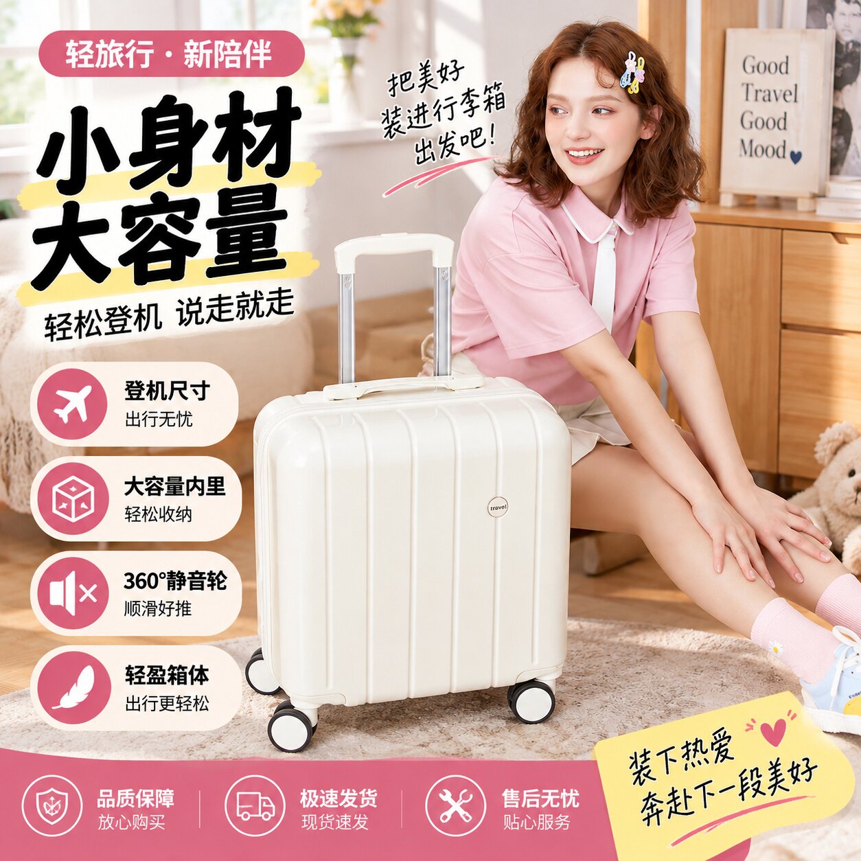 20寸登机静音万向轮儿童行李箱