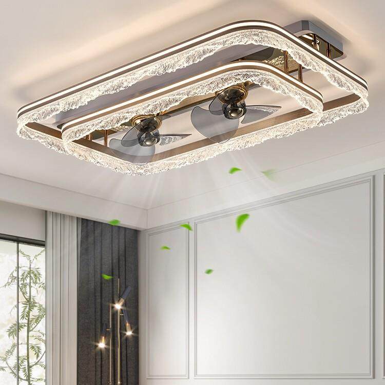 客厅风扇灯现代轻奢大厅吸顶主灯带风扇一体家用卧室房间全屋灯具