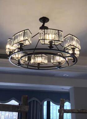 2021新款客厅吊灯黑色水晶灯后现代卧室餐厅轻奢全屋灯具套餐组合