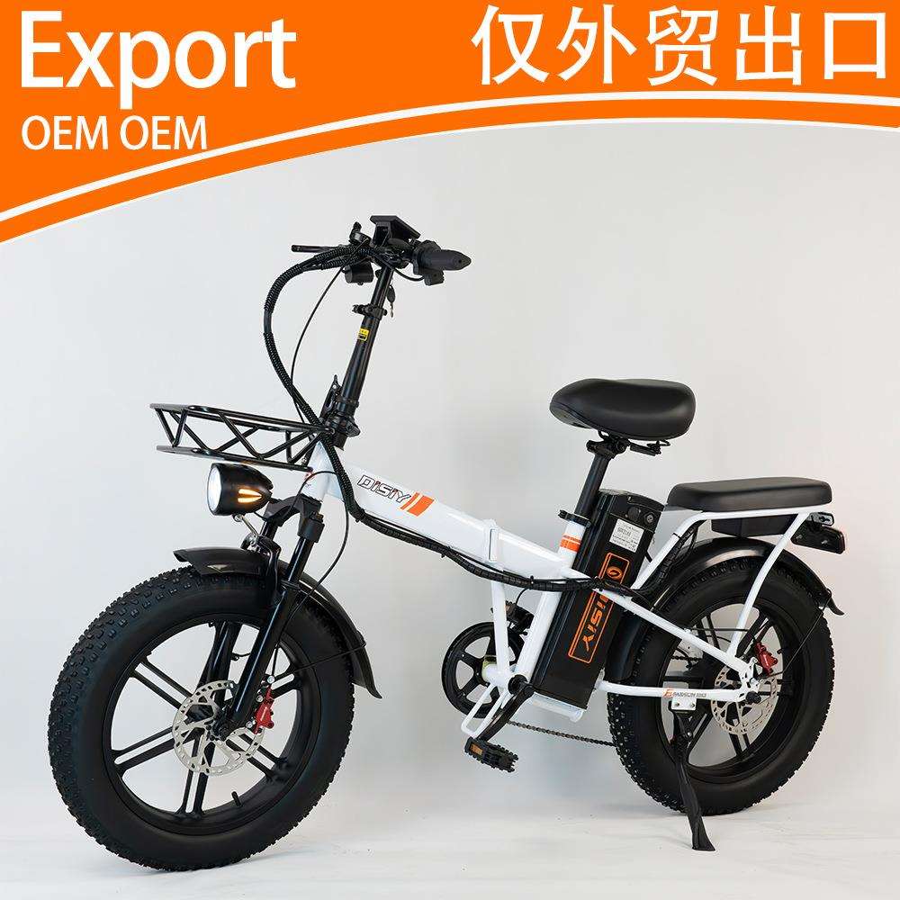 20寸48V00W电动自行车助力车锂电哈雷油刹出口外贸载重王外贸雪