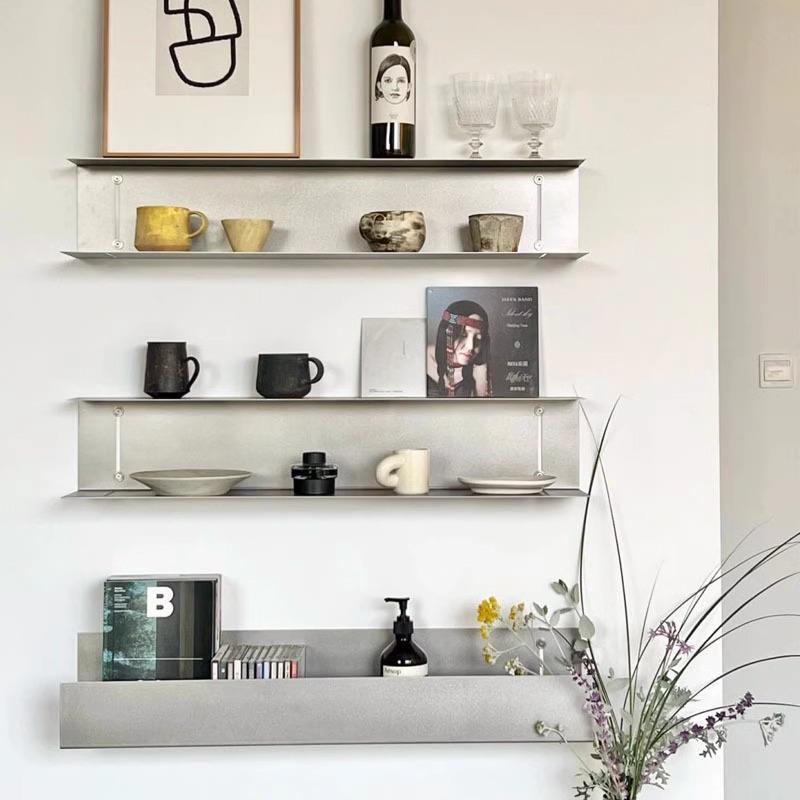 一字隔板不锈钢工字形置物架壁挂式多层上墙展示架墙面装饰陈列架