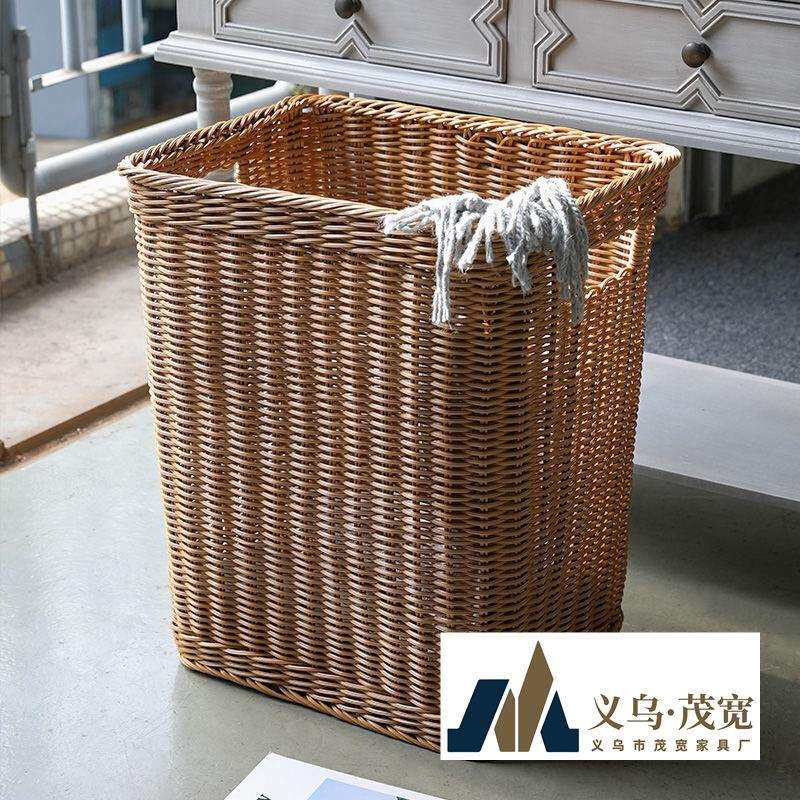 脏衣篓仿藤编 大容量编织洗衣篮衣物收纳桶 酒店浴巾毛巾收纳筐