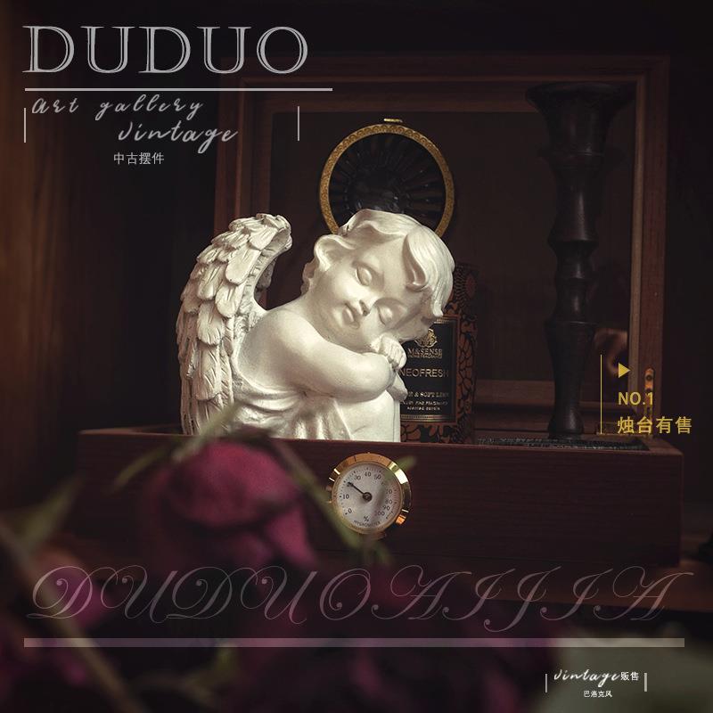 6B76美式欧式天使少女雕塑树脂工艺品摆件客厅复古桌面装饰