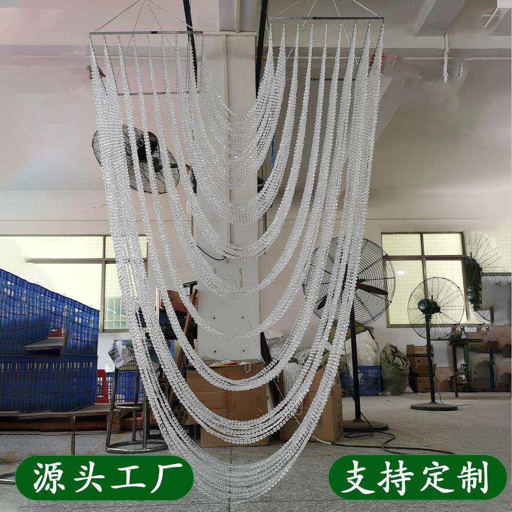 新款婚庆道具亚克力水晶珠帘枝形吊灯橱窗舞台婚礼场地布置装饰颉