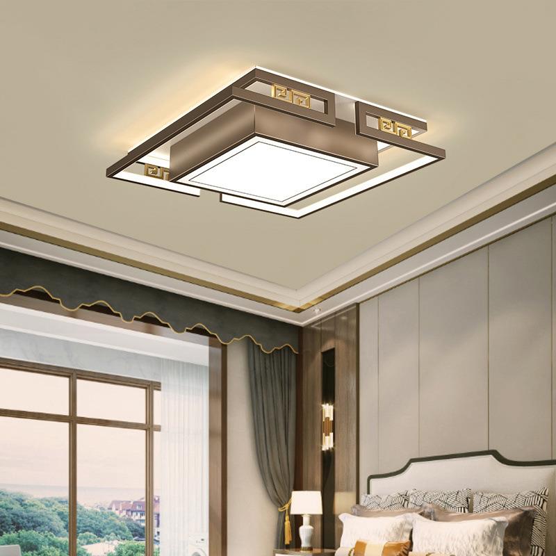新中式吸顶灯客厅灯大厅led方形餐厅卧室灯新款书房吸顶灯家用
