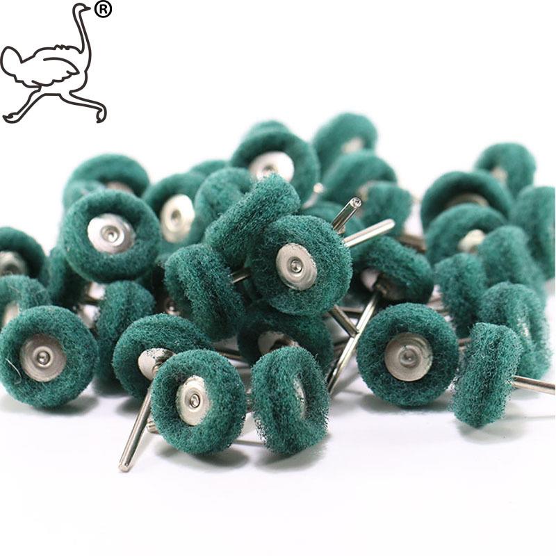 百洁布60pcs3.0柄羊毛羊脂羊绒打花磨头百洁布抛光轮