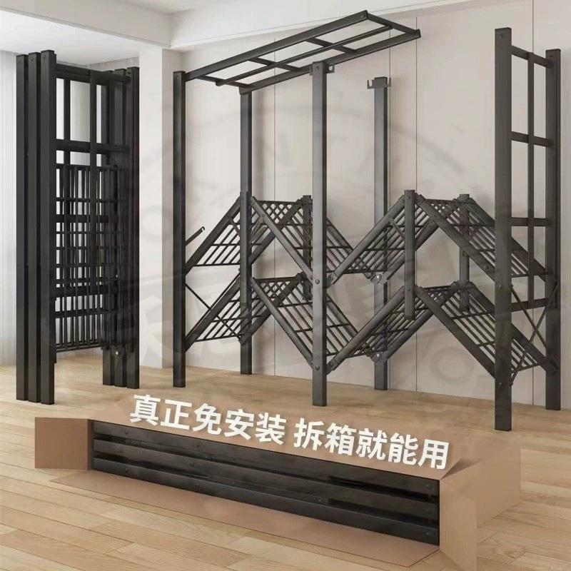 折叠式衣柜简易家用卧室一体式免安装儿童衣架小出租房衣橱柜子