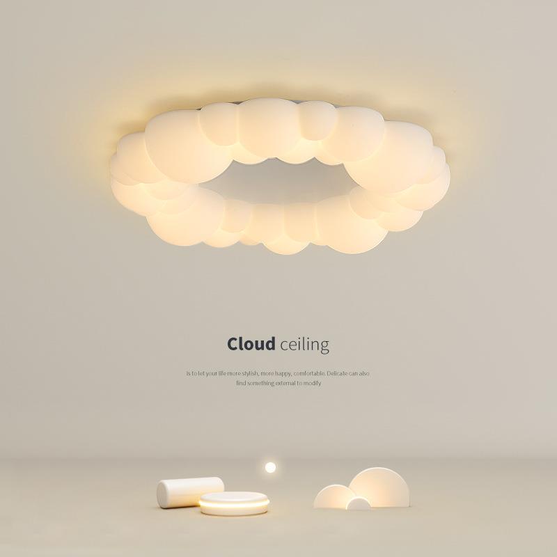 卧室灯现代简约创意主卧led房间灯具奶油风北欧小客厅云朵吸顶灯