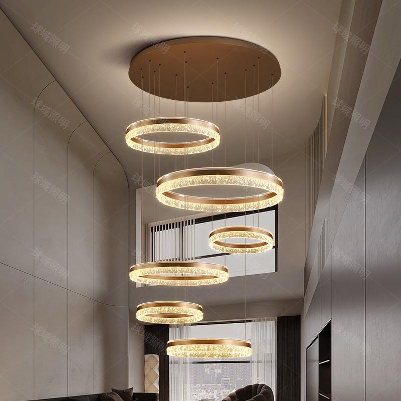 别墅楼中楼大吊灯客厅灯现代简约轻奢大气豪华挑高挑空复式楼吊灯