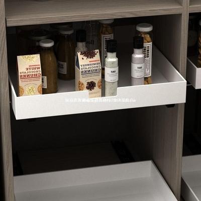 抽屉亚克力厨房拉篮储物柜带轨道抽拉式置物架托盘长方形