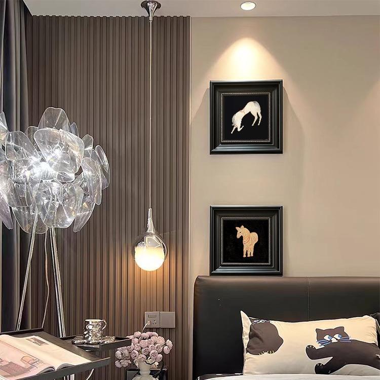 常玉动物玄关装饰画法式中古风客厅挂画美式复古餐厅斗柜上方壁画