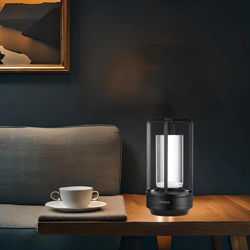 亚马逊跨境台灯装饰晚餐桌面灯酒吧餐厅灯户外露 营充电小夜灯