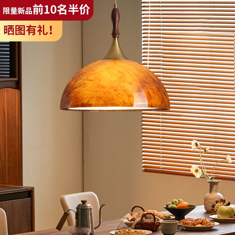 餐厅吊灯中古风法式复古轻奢2025新款创意个性艺术圆桌灯具117Z