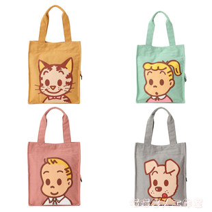 日本卡通可爱园田便携帆布萌手提包文艺小清新休闲购物袋补习包潮
