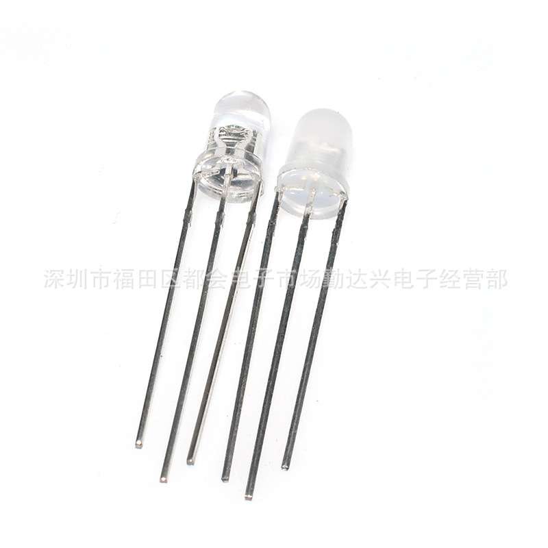 5mm红翠绿共阳 雾状 f5红翠绿双色 3脚 LED直插发光管