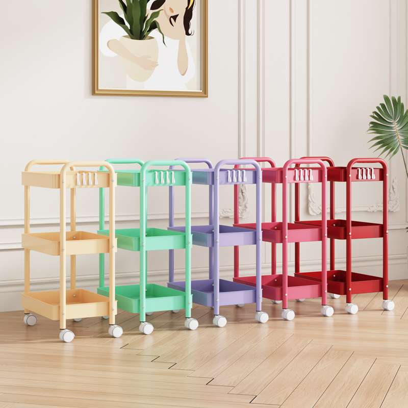 圆管挂框置物架浴室厨房小推车移动整理架客厅收纳手推车移动便捷