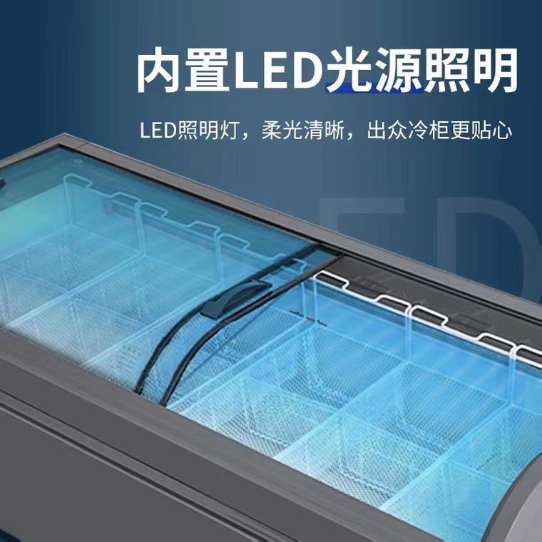 冰箱商用欧式圆弧冰柜大容量超市便利店透明玻璃冷藏雪糕展示柜