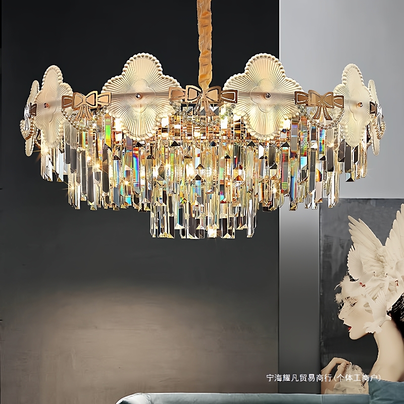 水晶客厅吊灯主灯广东中山灯具大全高级感家用卧室灯婚庆酒店轻奢