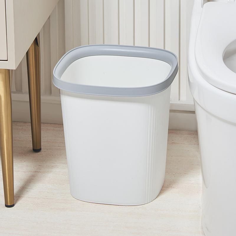厨房垃圾桶家用客厅垃圾篓无盖压圈卫生间厕所塑料废纸篓带压圈