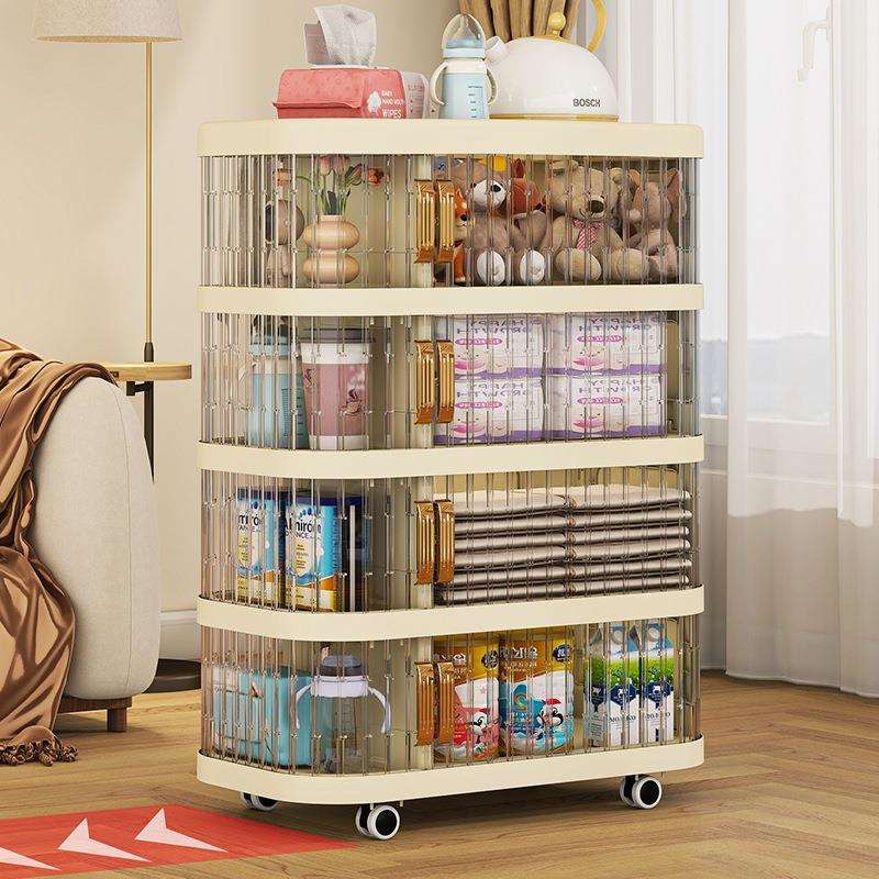 折叠款儿童零售玩具透明收纳箱卷帘收纳柜家用宝宝衣物整理储物柜