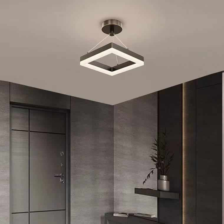 全铜过道走廊门厅入户吸顶灯现代简约LED方形圆形玄关阳台吸顶灯