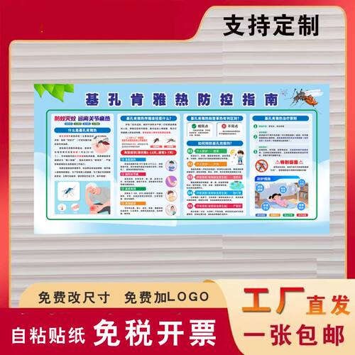 基孔肯雅热防控指南宣传海报登革热知识除蚊灭四害展板挂图海报