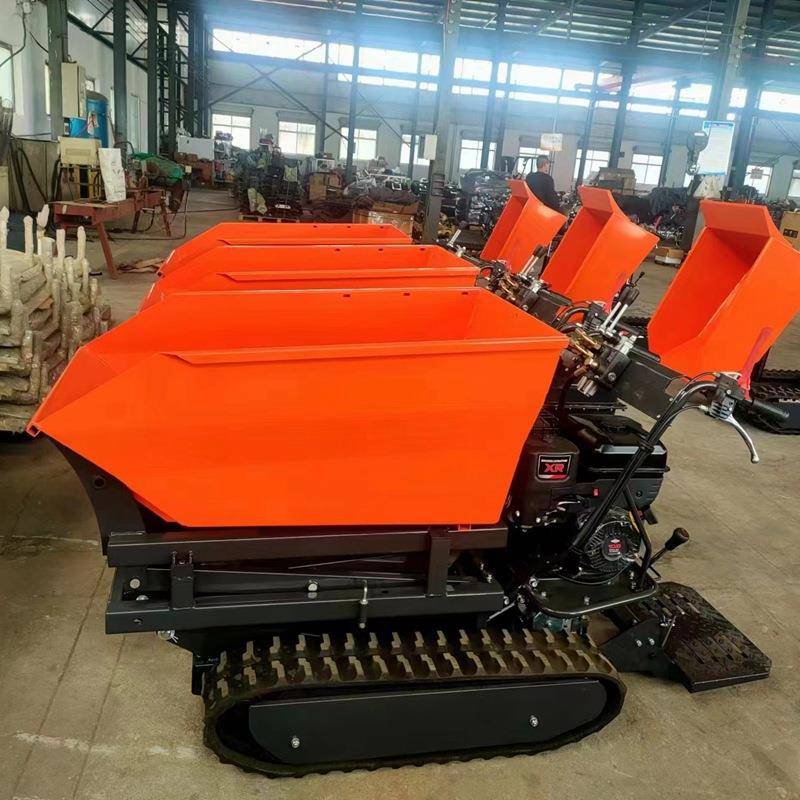 出口欧洲迷你翻斗履带搬运车小型手推履带运输车山地用越野履带车