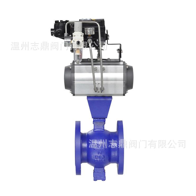 TVQ647H-16C-DN50-DN600气动调节V型球阀涡轮传动剪切作用防卡堵