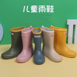 防水防滑男童p女童宝宝中筒雨靴水鞋 儿童雨鞋 轻便环保幼儿园小学