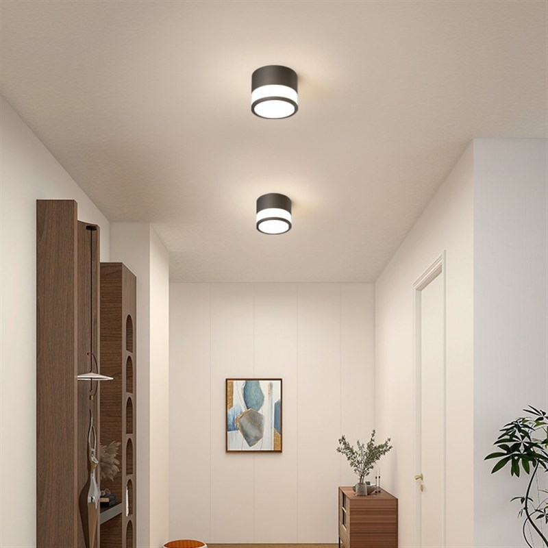 极简走廊过道灯阳台衣帽间lexd吸顶灯书房卧室明装筒灯无主灯照明