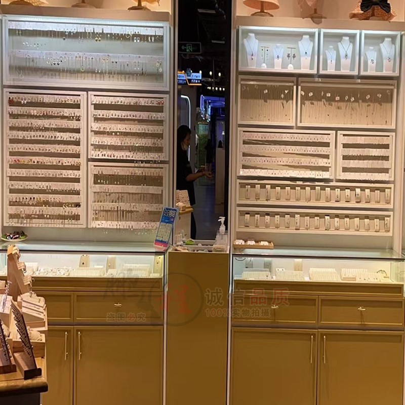 饰品展示柜耳环展示架项链t展柜头饰发夹头箍陈列柜饰品店装修柜
