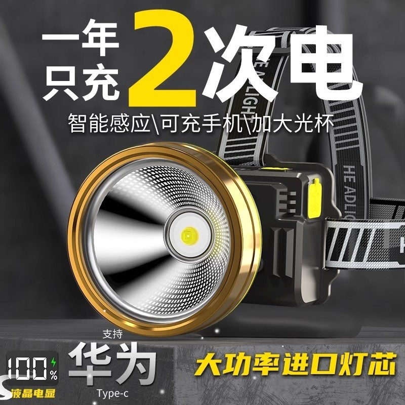 德国UP头灯强光超亮充电续航超长钓鱼感应专用头戴式矿Z灯户外登