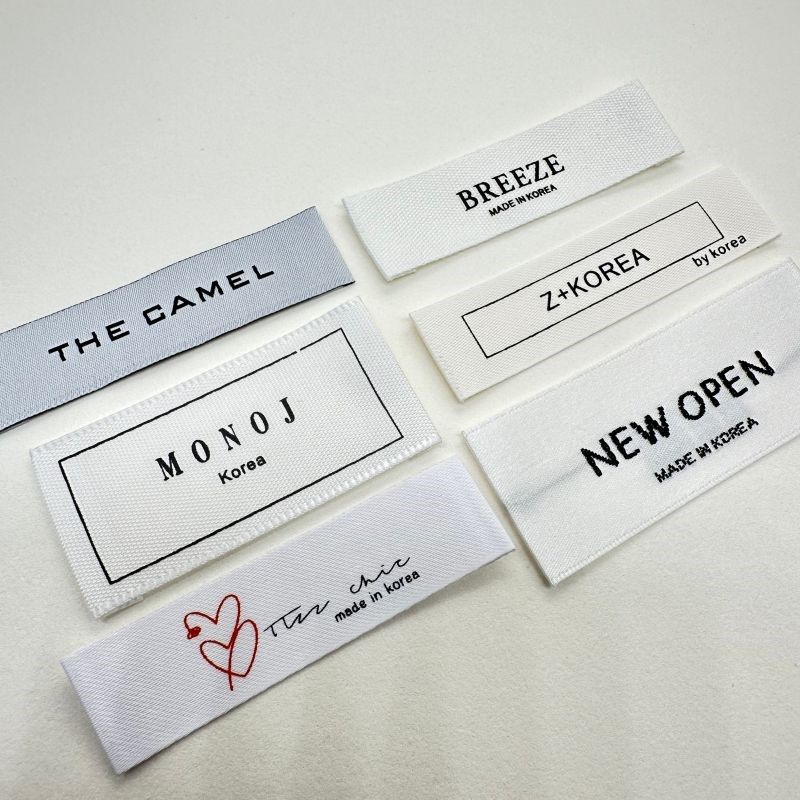 韩国制造领标布标唛头织标印唛衣服标签定制订做韩版女装商标设计