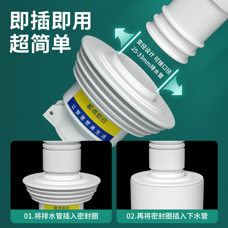 下水管防臭密封圈道神器洗衣机排B水地漏芯塞接头厨房堵口器防虫