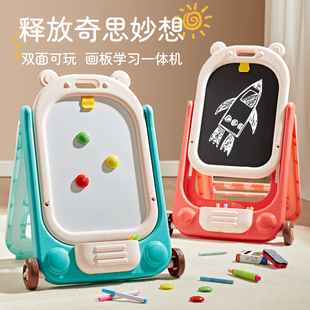 家用宝宝可擦无尘涂鸦写字板O磁性小孩生日礼物玩 画板儿童支架式