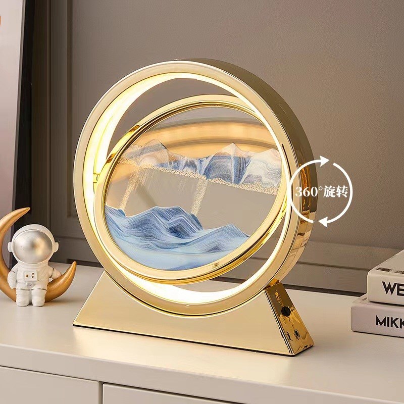 创意3Dc流沙画小夜灯摆件家居装饰台灯氛围灯礼品礼物解压工艺品