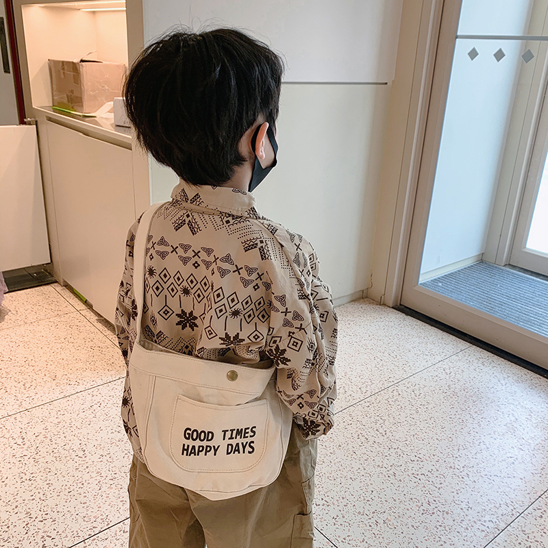 儿童包包2023新款男童r小挎包韩版G休闲帆布女童宝宝外出配饰斜挎