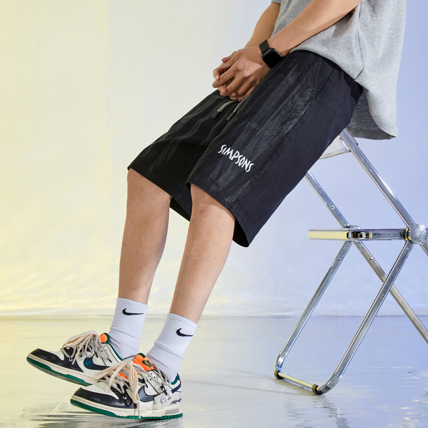 辛普森一家夏季透气五分短裤卫裤