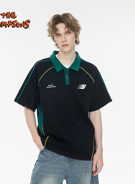 THE SIMPSONS辛普森一家短袖POLO夏季新款透气圆领上衣