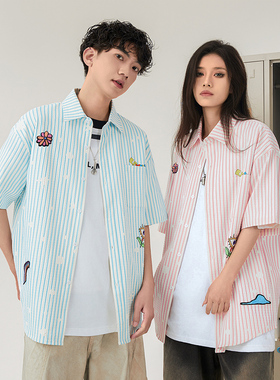 THE SIMPSONS辛普森一家短袖衬衫夏季新款透气上衣短袖衬衫